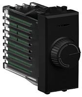 Светорегулятор поворотно-нажимной модульный DKC Avanti 1-м. 1 мод. 60–800Вт черный матовый картинка